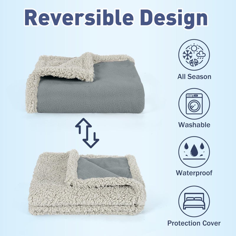 Kritter Planet Waterproof Bed Blanket for Couples, Washable Stain Proof Pad Bed Cover, Reversible Leakproof Protector, Liquid Pee Proof Blanket for Couch Sofa, 80x90 inch, King Size - Image 2